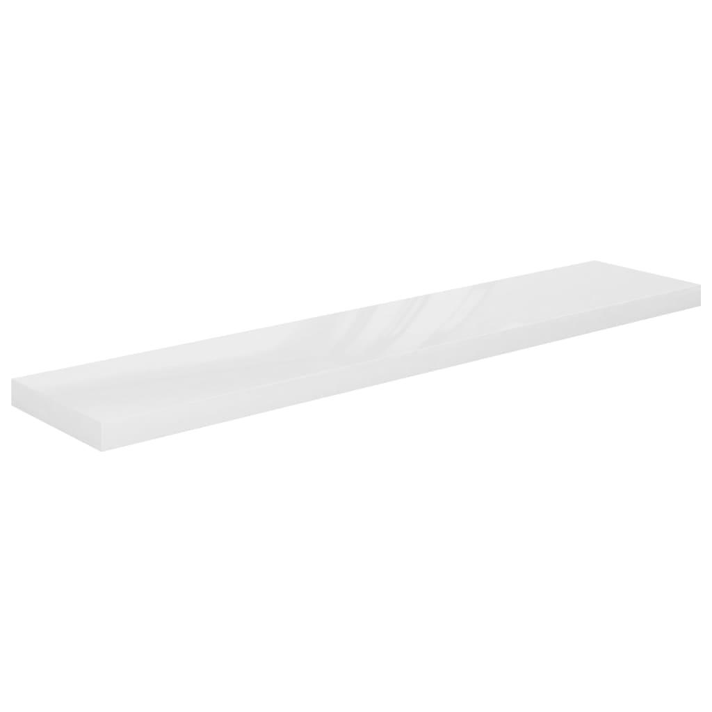 Prateleiras de parede suspensas 2 pcs 120x23,5x3,8cm MDF branco - Image 2