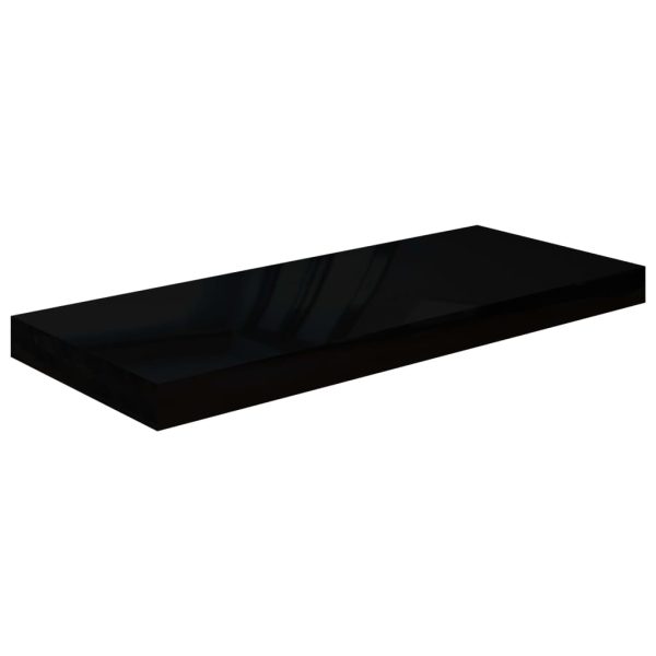 Prateleiras de parede suspensas 2 pcs 60x23,5x3,8 cm MDF preto - Image 3