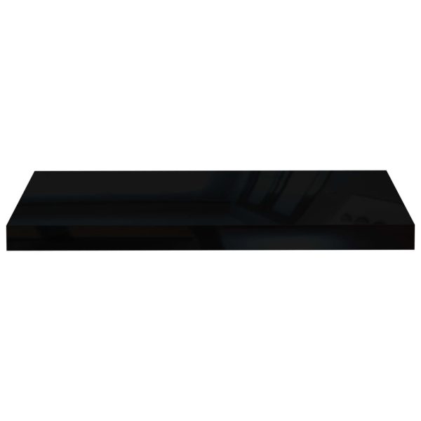 Prateleiras de parede suspensas 2 pcs 60x23,5x3,8 cm MDF preto - Image 4