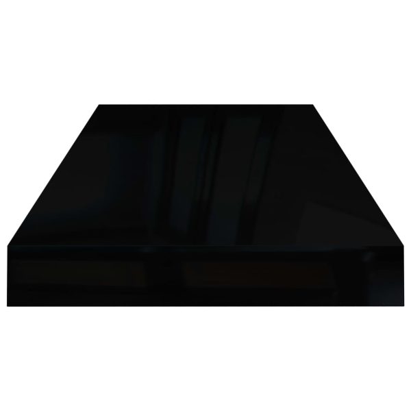 Prateleiras de parede suspensas 2 pcs 60x23,5x3,8 cm MDF preto - Image 5