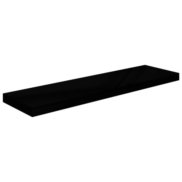Prateleiras de parede suspensas 2 pcs 90x23,5x3,8cm MDF preto - Image 2