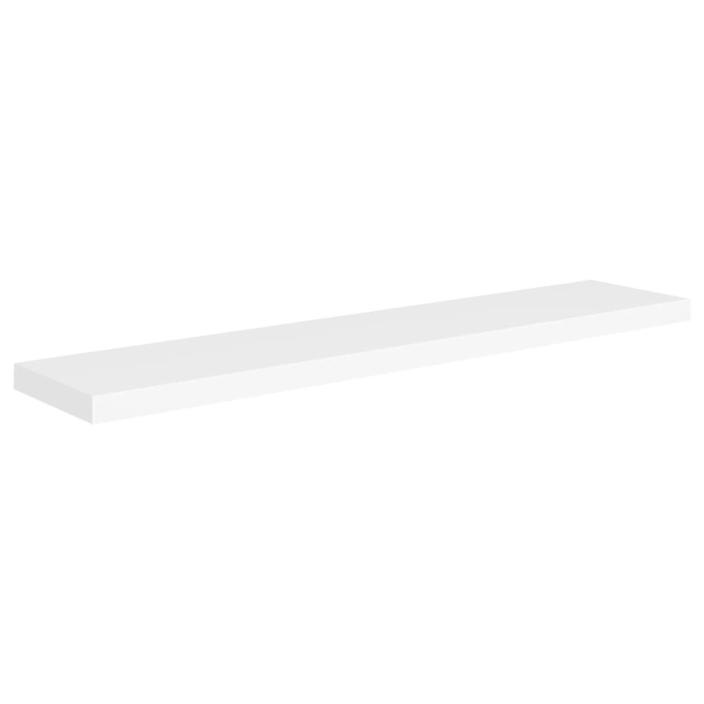 Prateleiras de parede suspensas 4 pcs 120x23,5x3,8cm MDF branco - Image 2