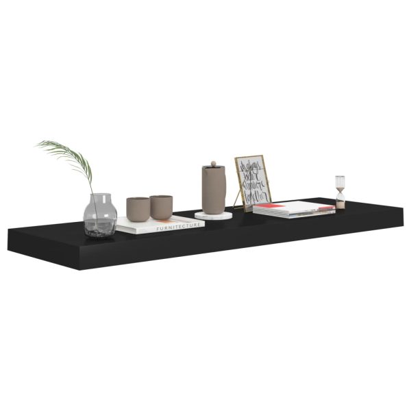Prateleiras parede suspensas 2 pcs 80x23,5x3,8cm MDF preto - Image 6