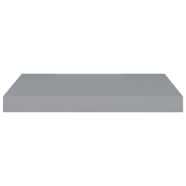 Prateleiras de parede suspensas 4 pcs 50x23x3,8cm MDF cinzento - Image 3