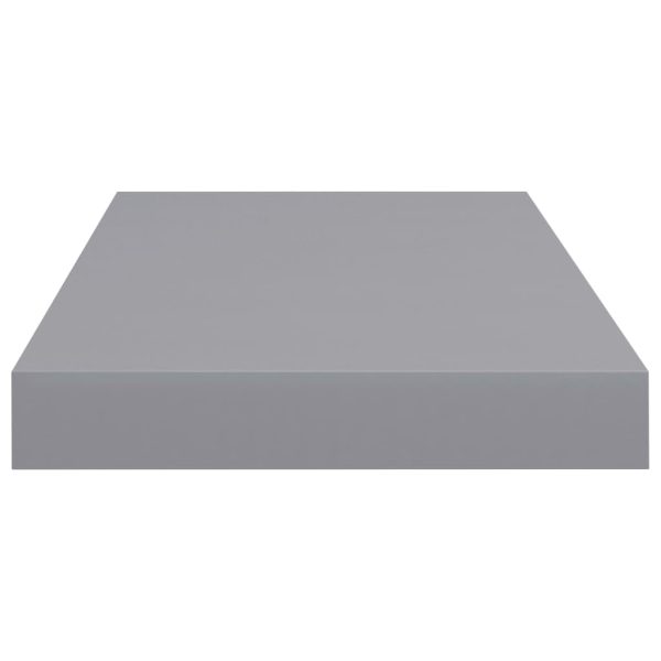 Prateleiras de parede suspensas 4 pcs 50x23x3,8cm MDF cinzento - Image 4