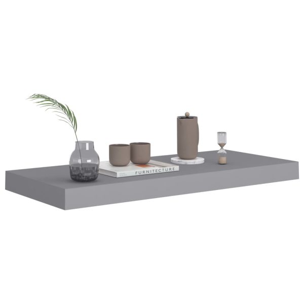Prateleiras de parede suspensas 4 pcs 60x23,5x3,8cm MDF cinza - Image 6