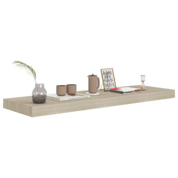 Prateleiras parede suspensas 2 pcs 80x23,5x3,8cm MDF carvalho - Image 6