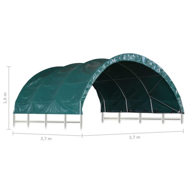 Tenda para gado PVC 3,7x3,7 m verde - Image 8