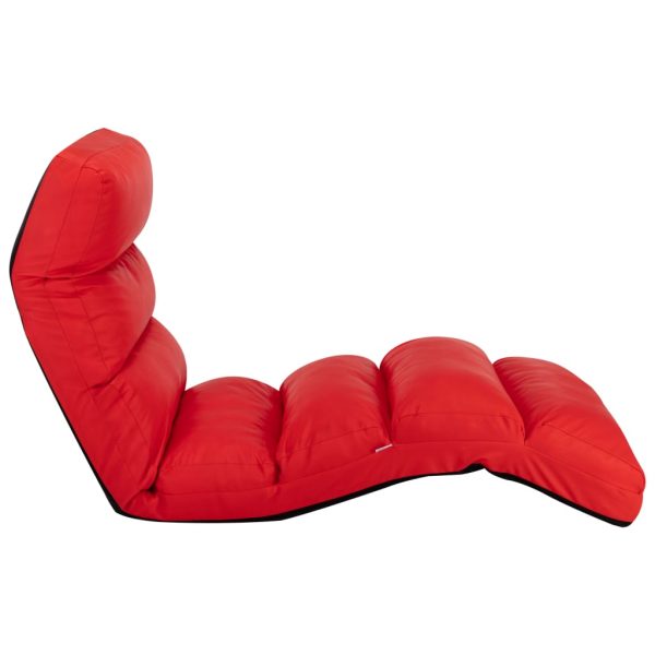 Colchão dobrável couro artificial vermelho - Image 3