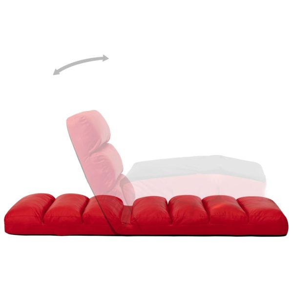 Colchão dobrável couro artificial vermelho - Image 5