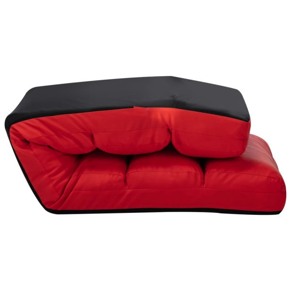 Colchão dobrável couro artificial vermelho - Image 6