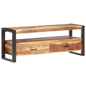 Móvel de TV 120x35x45 cm madeira maciça c/ acabamento a mel