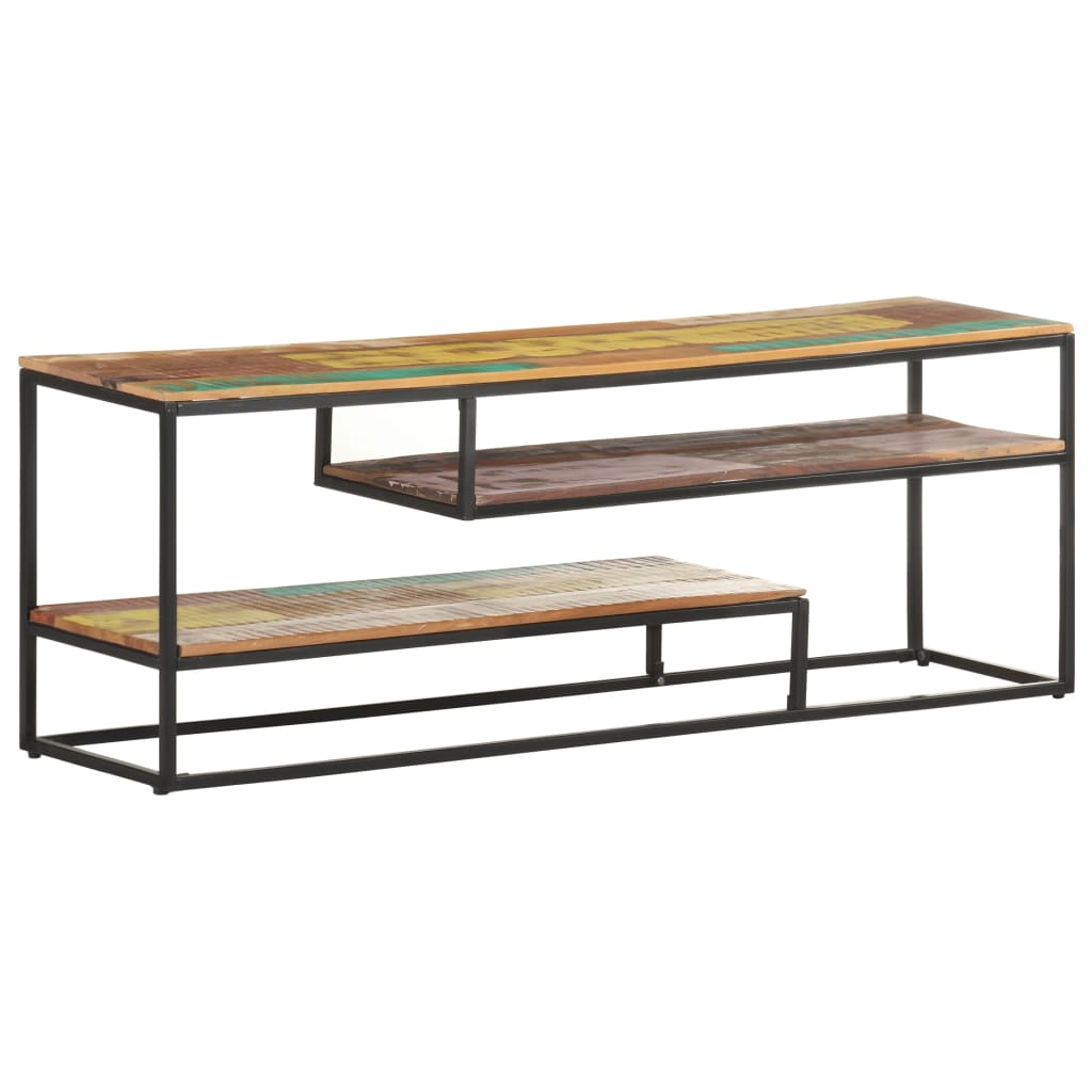 Móvel de TV 130x30x45 cm madeira recuperada maciça - Image 9