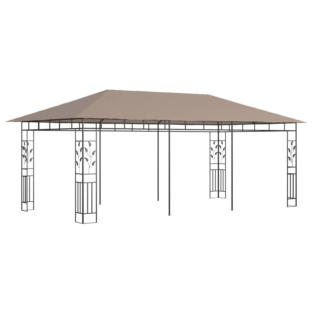 Gazebo c/ rede mosquiteira 6x3x2,73m 180 g/m² cinza-acastanhado - Image 2