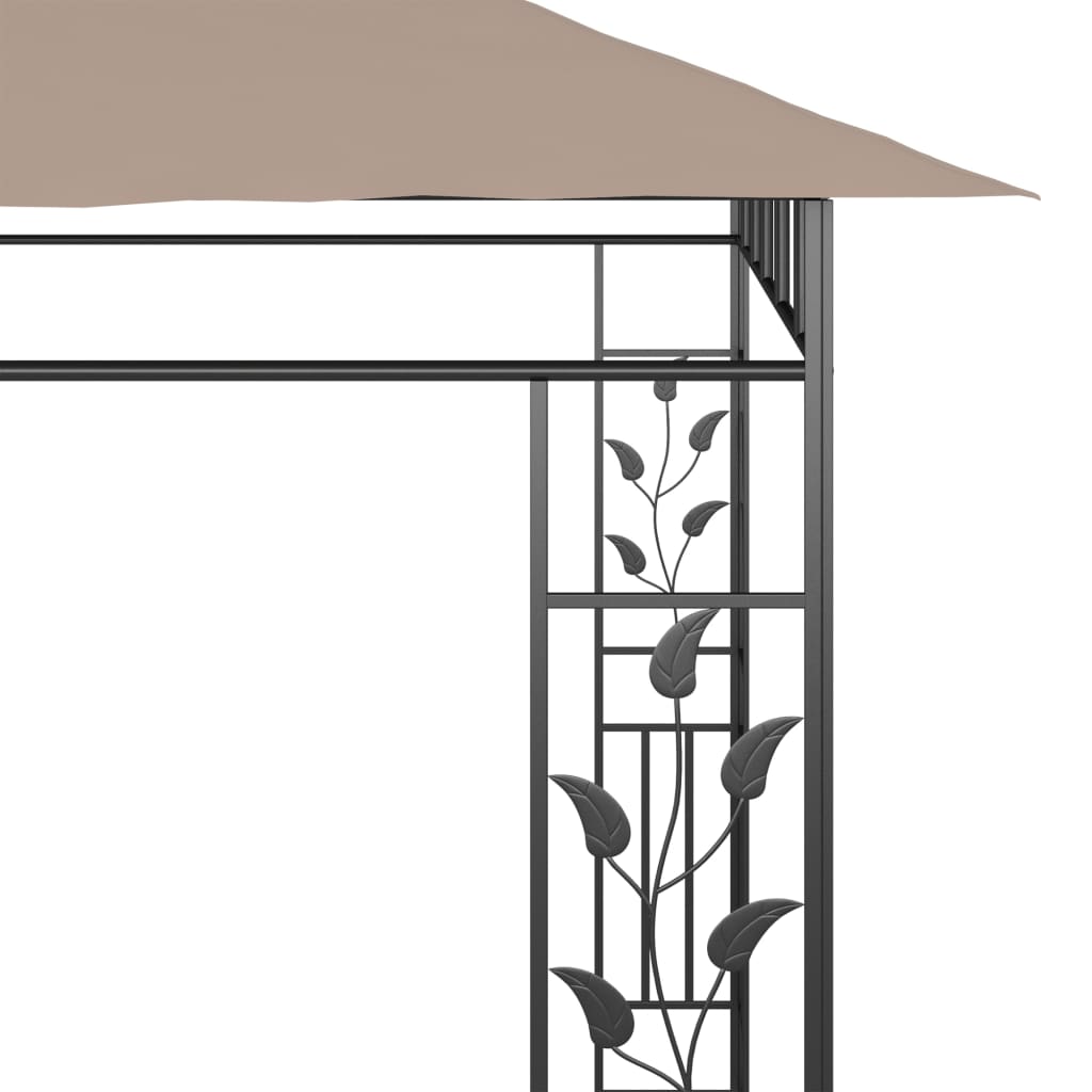 Gazebo c/ rede mosquiteira 6x3x2,73m 180 g/m² cinza-acastanhado - Image 5