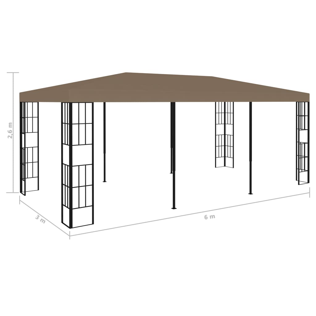 Gazebo 6x3 m cinzento-acastanhado - Image 7