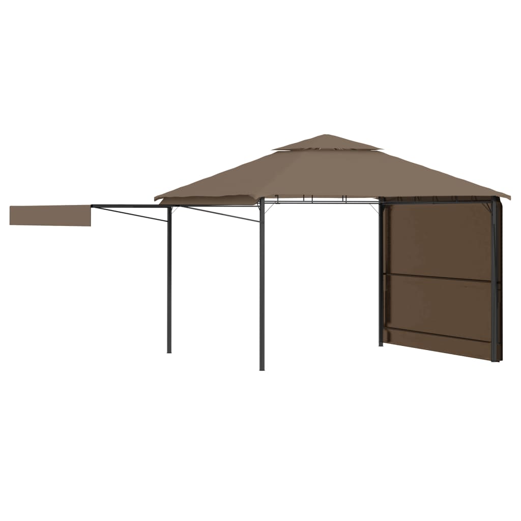 Gazebo toldo duplo extens. 3x3x2,75m 180g/m² cinza-acastanhado - Image 2