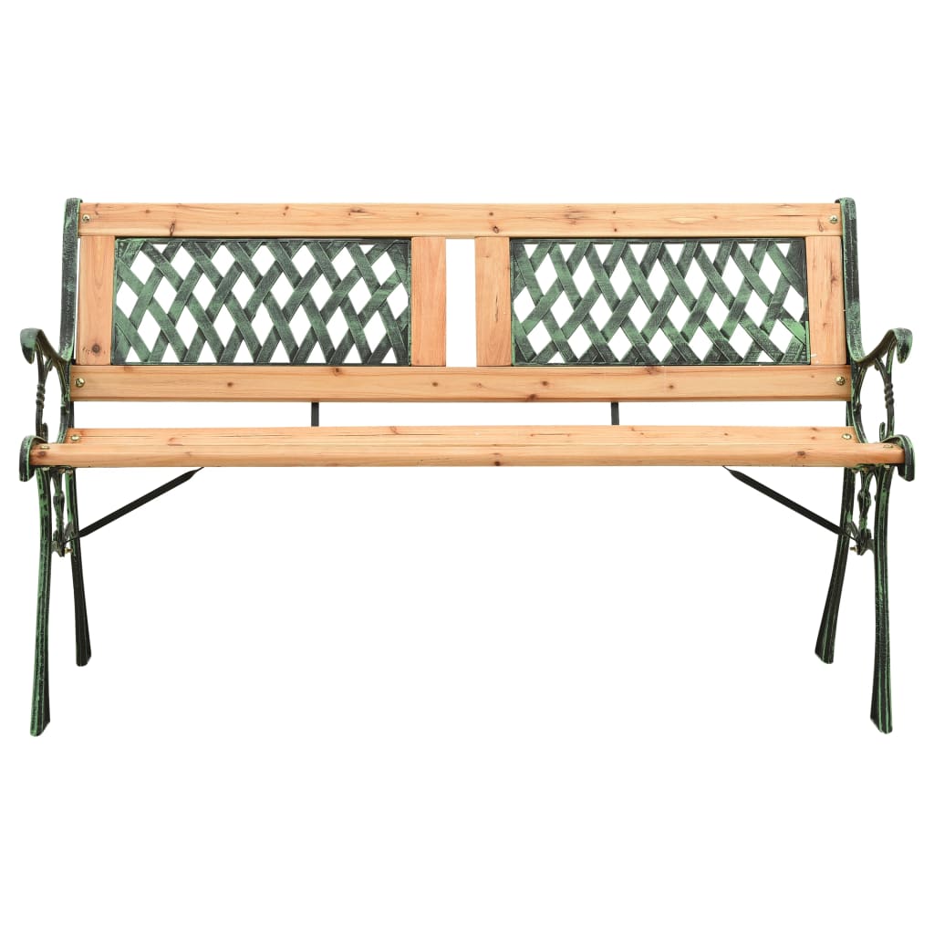 Banco de jardim 122 cm ferro fundido e madeira de abeto maciça - Image 2