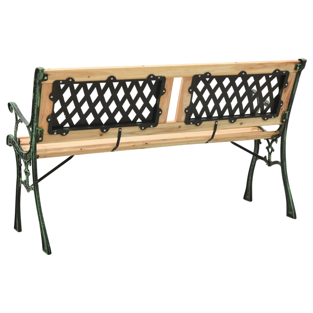Banco de jardim 122 cm ferro fundido e madeira de abeto maciça - Image 4