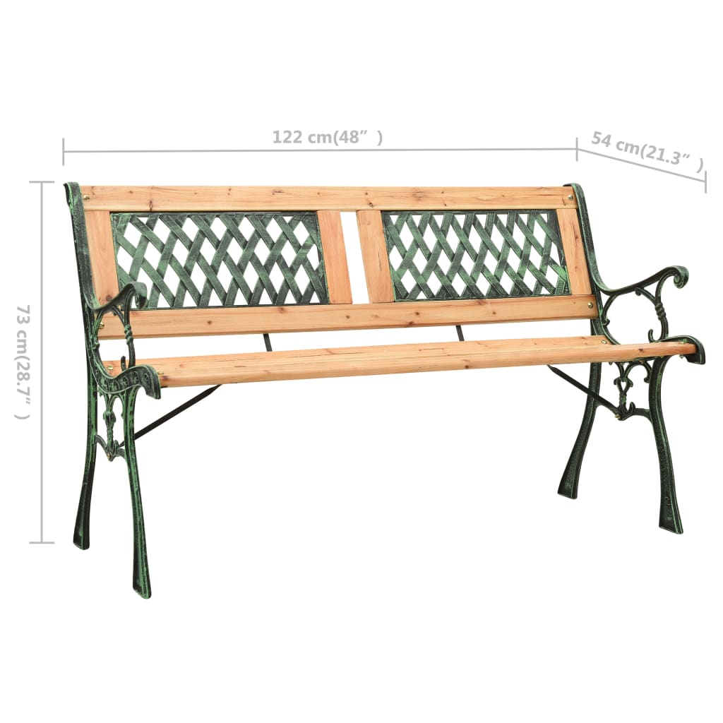 Banco de jardim 122 cm ferro fundido e madeira de abeto maciça - Image 6
