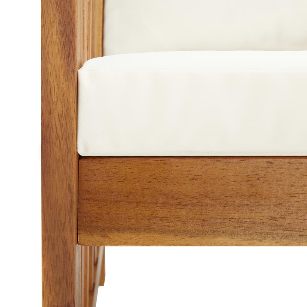 2 pcs conjunto lounge de jardim c/ almofadões acácia maciça - Image 6