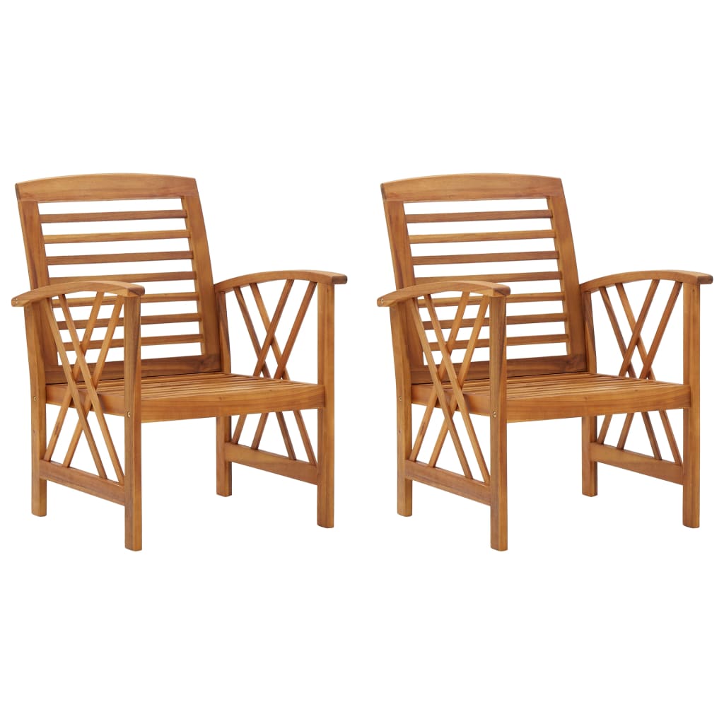 Cadeiras de jardim 2 pcs madeira acácia maciça