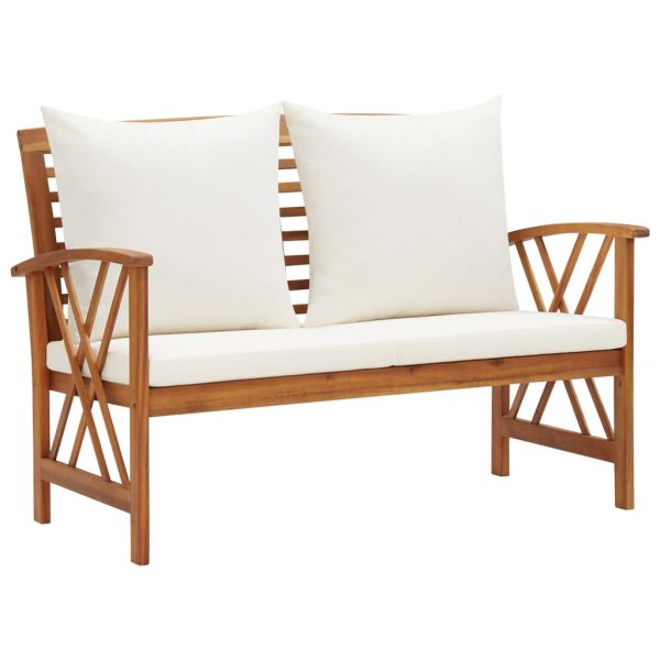 2 pcs conjunto lounge de jardim c/ almofadões acácia maciça - Image 4