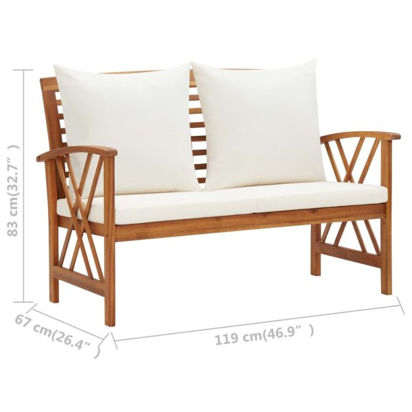 2 pcs conjunto lounge de jardim c/ almofadões acácia maciça - Image 9