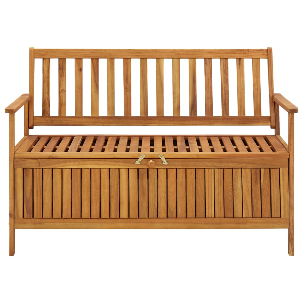Banco de arrumação para jardim 120 cm madeira de acácia maciça - Image 2