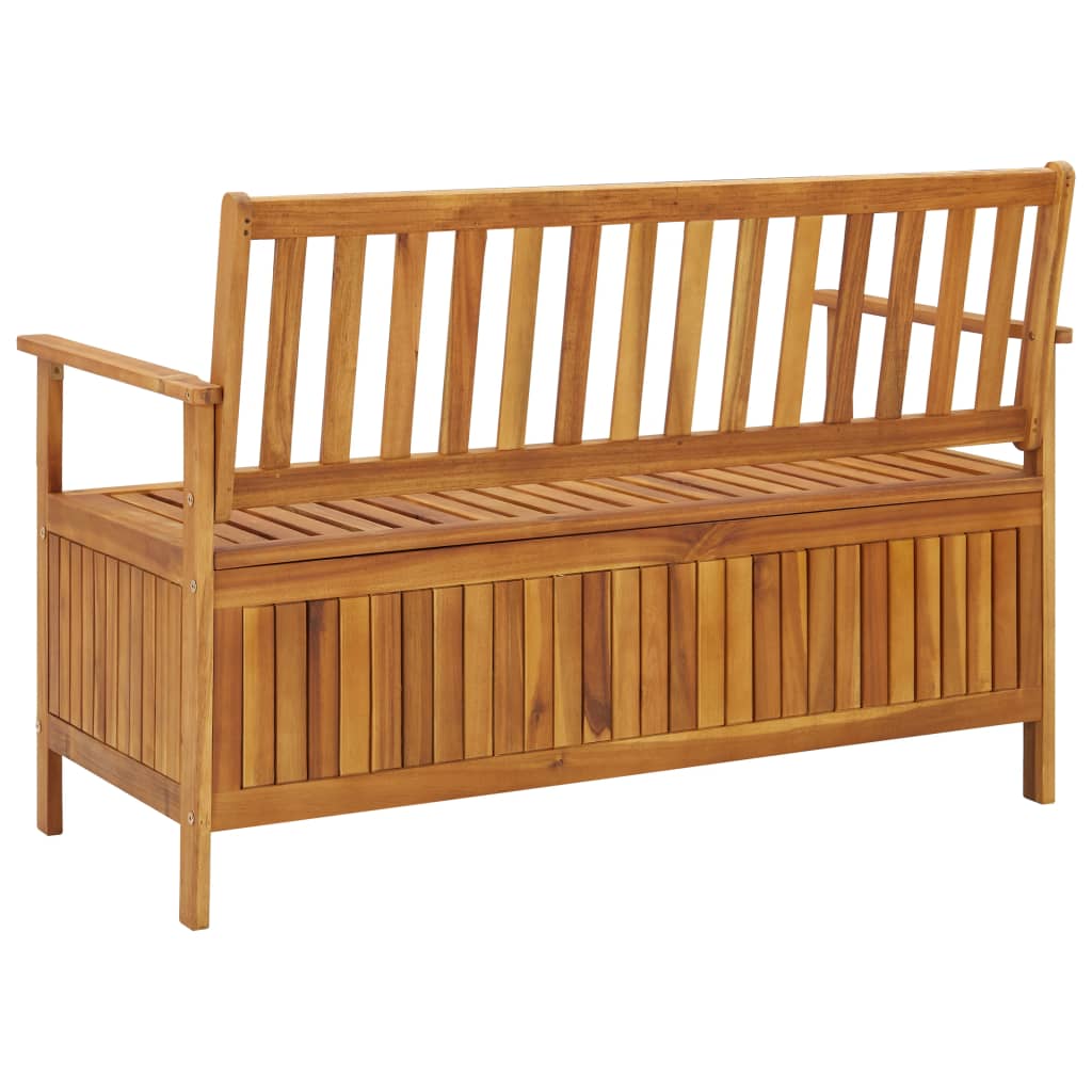 Banco de arrumação para jardim 120 cm madeira de acácia maciça - Image 4