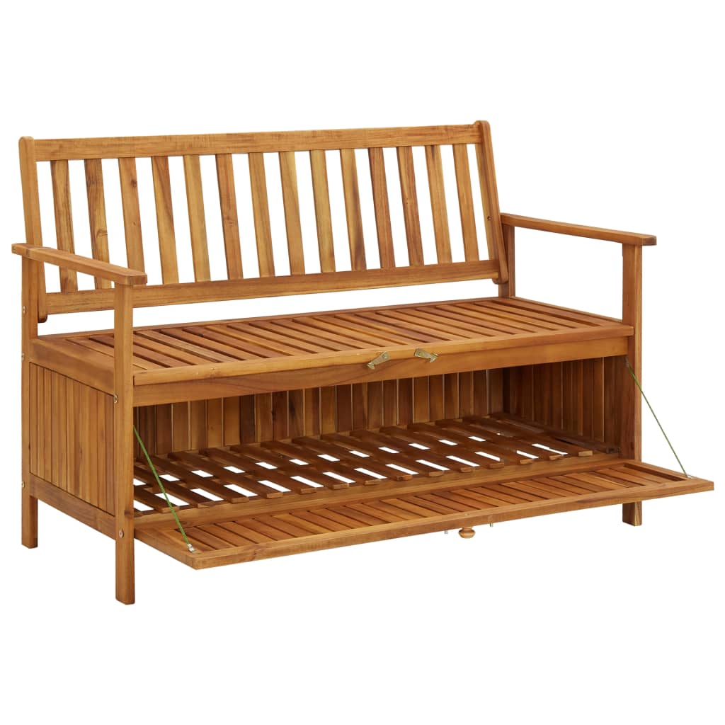 Banco de arrumação para jardim 120 cm madeira de acácia maciça - Image 5