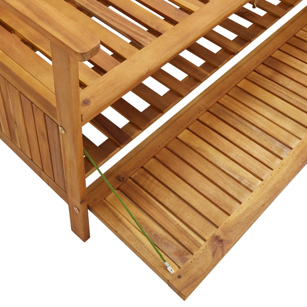 Banco de arrumação para jardim 120 cm madeira de acácia maciça - Image 7