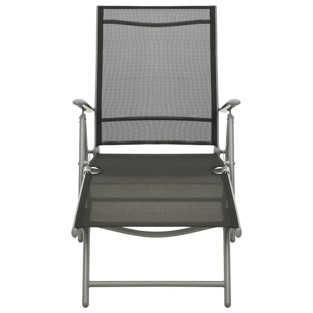 3 pcs conjunto lounge para jardim textilene e alumínio prateado - Image 4