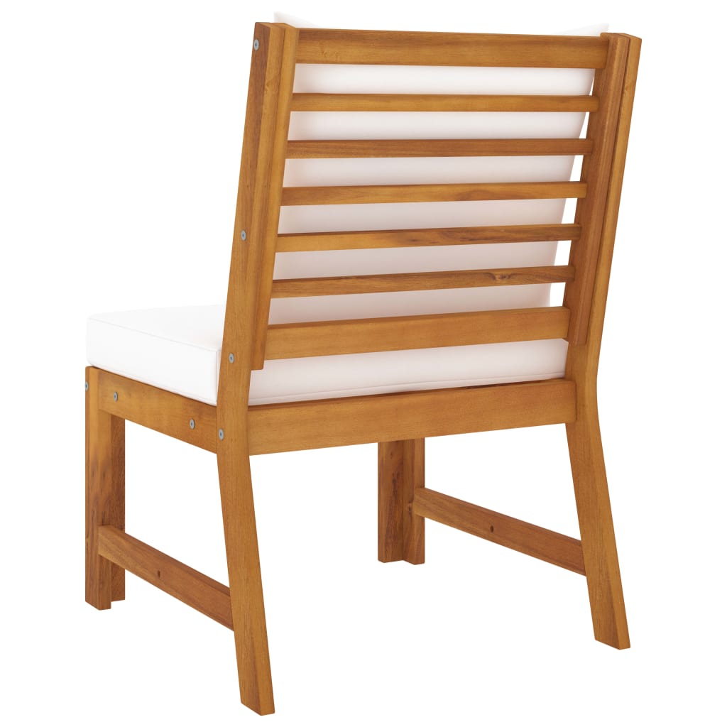 3 pcs conjunto lounge jardim c/ almofadões cor creme acácia - Image 11