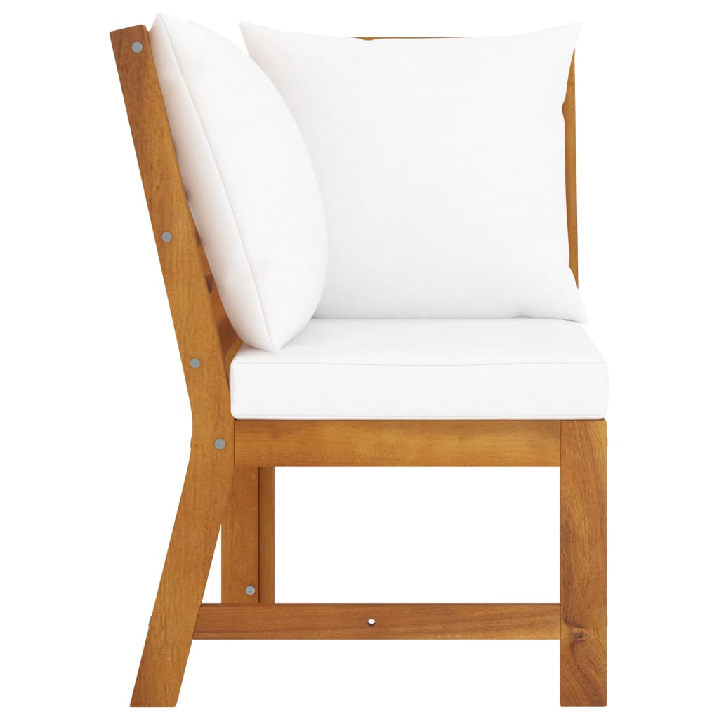 3 pcs conjunto lounge jardim c/ almofadões cor creme acácia - Image 4
