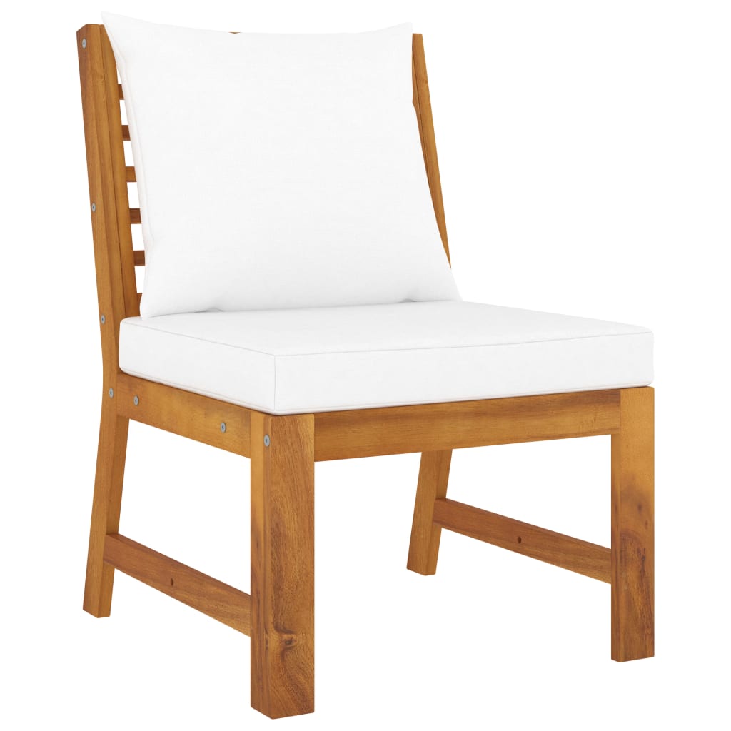 3 pcs conjunto lounge jardim c/ almofadões cor creme acácia - Image 8