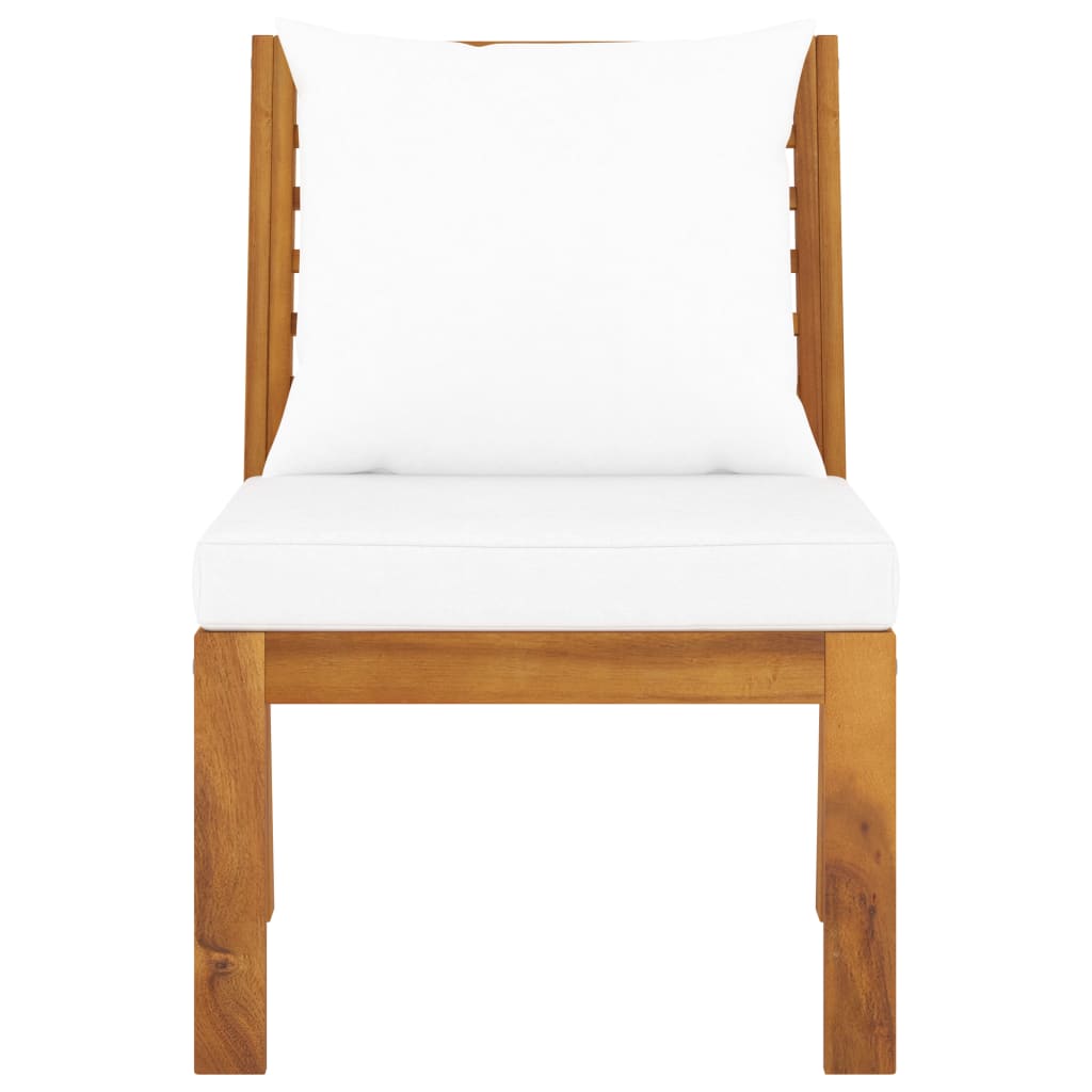 3 pcs conjunto lounge jardim c/ almofadões cor creme acácia - Image 9