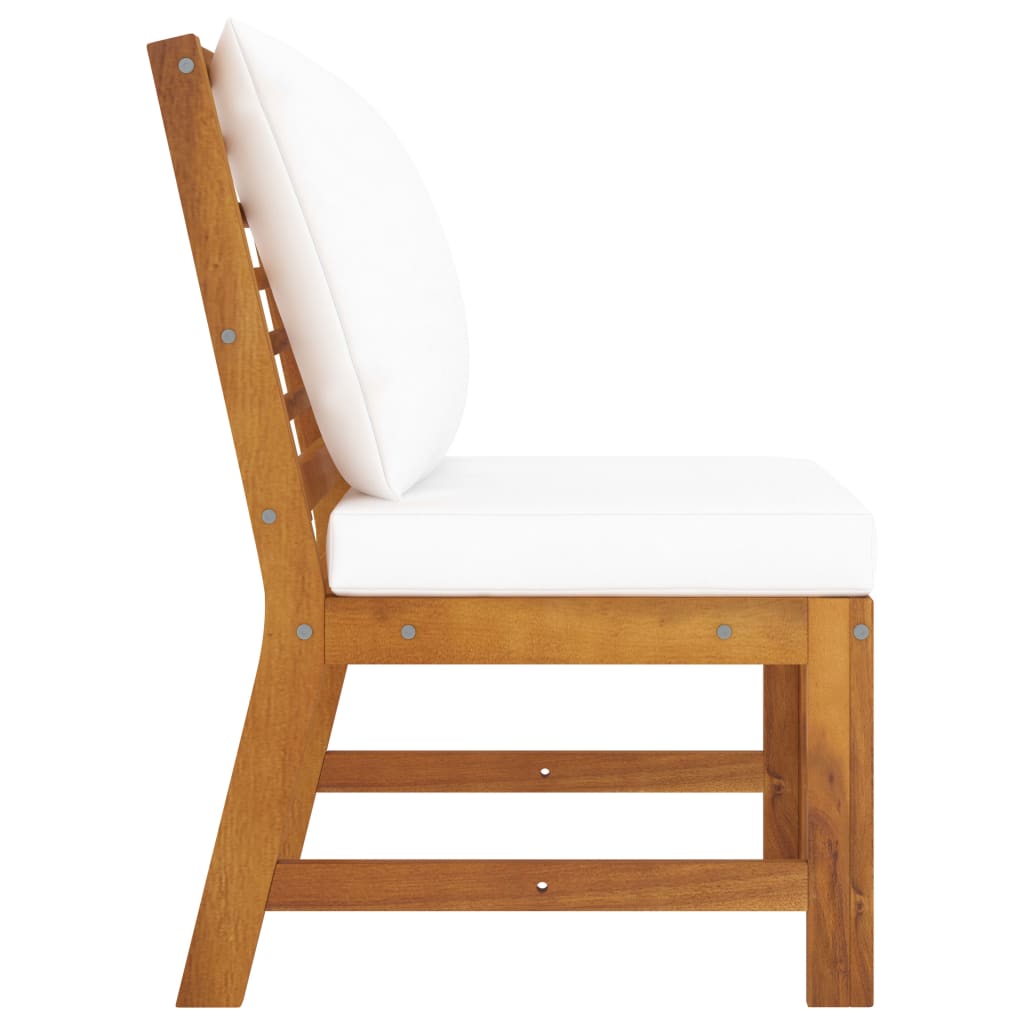 3 pcs conjunto lounge jardim c/ almofadões cor creme acácia - Image 10