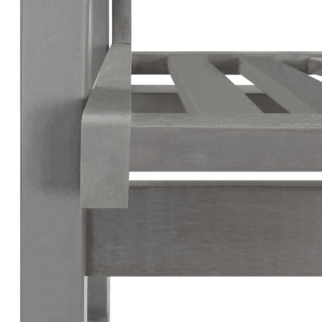 Cadeira de baloiço madeira de acácia maciça cinzento - Image 6