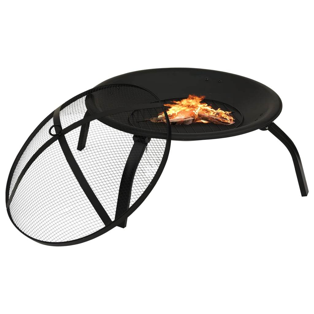 Braseira e barbecue 2-em-1 com atiçador 56x56x49 cm aço - Image 2