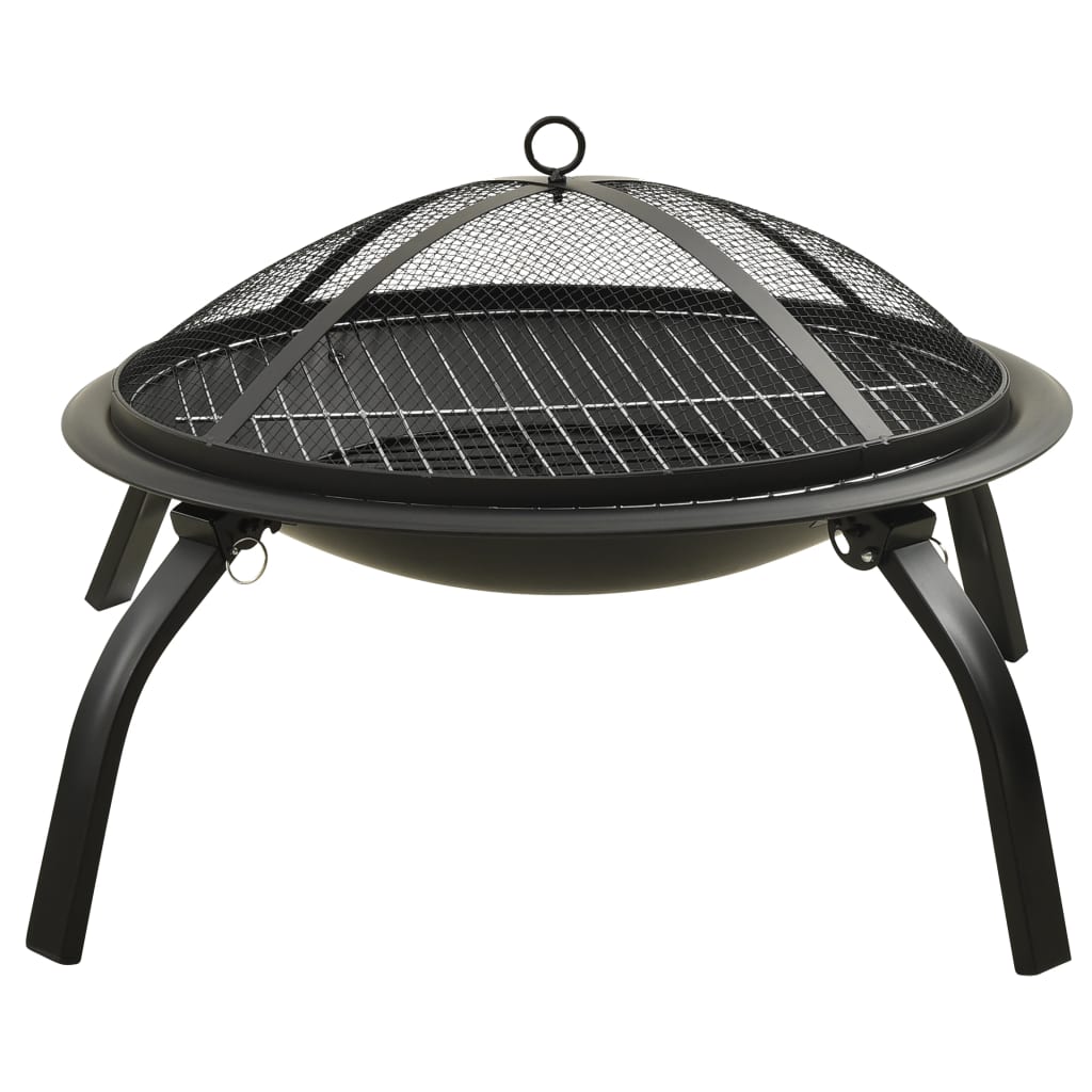 Braseira e barbecue 2-em-1 com atiçador 56x56x49 cm aço - Image 4