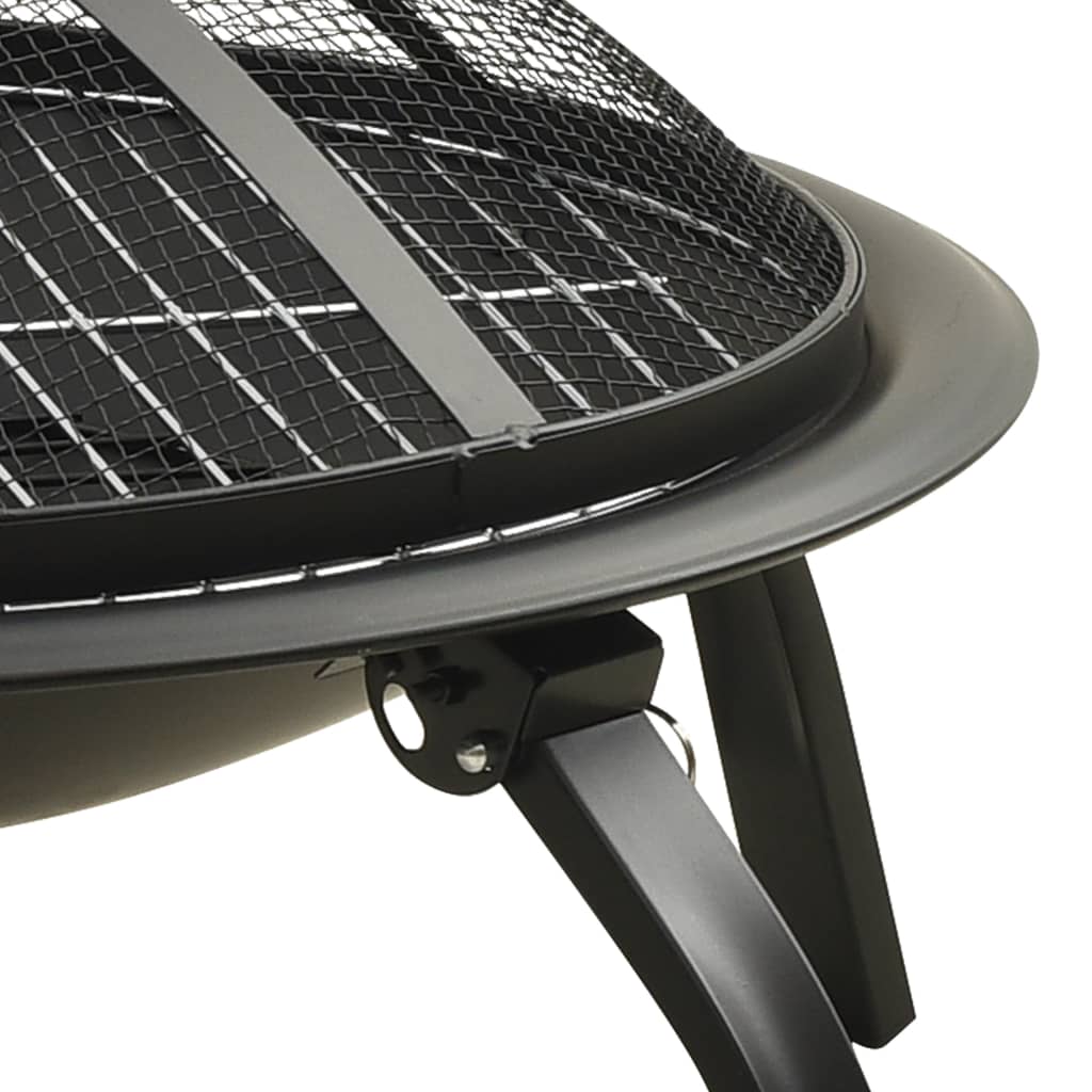 Braseira e barbecue 2-em-1 com atiçador 56x56x49 cm aço - Image 5