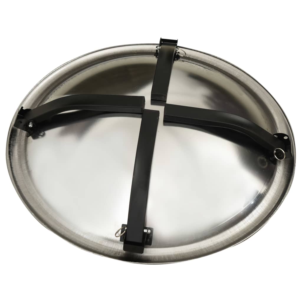 Braseira e barbecue 2-em-1 com atiçador 56x56x49 cm aço inox. - Image 7