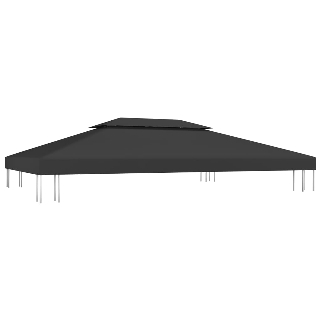 Cobertura de gazebo com 2 camadas 310 g/m² 4x3 m preto - Image 2