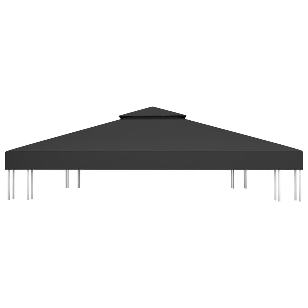Cobertura de gazebo com 2 camadas 310 g/m² 4x3 m preto - Image 3