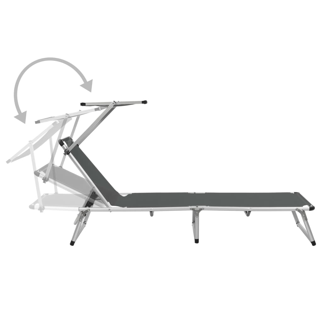 Espreguiçadeiras dobráveis 2 pcs alumínio/textilene cinzento - Image 5