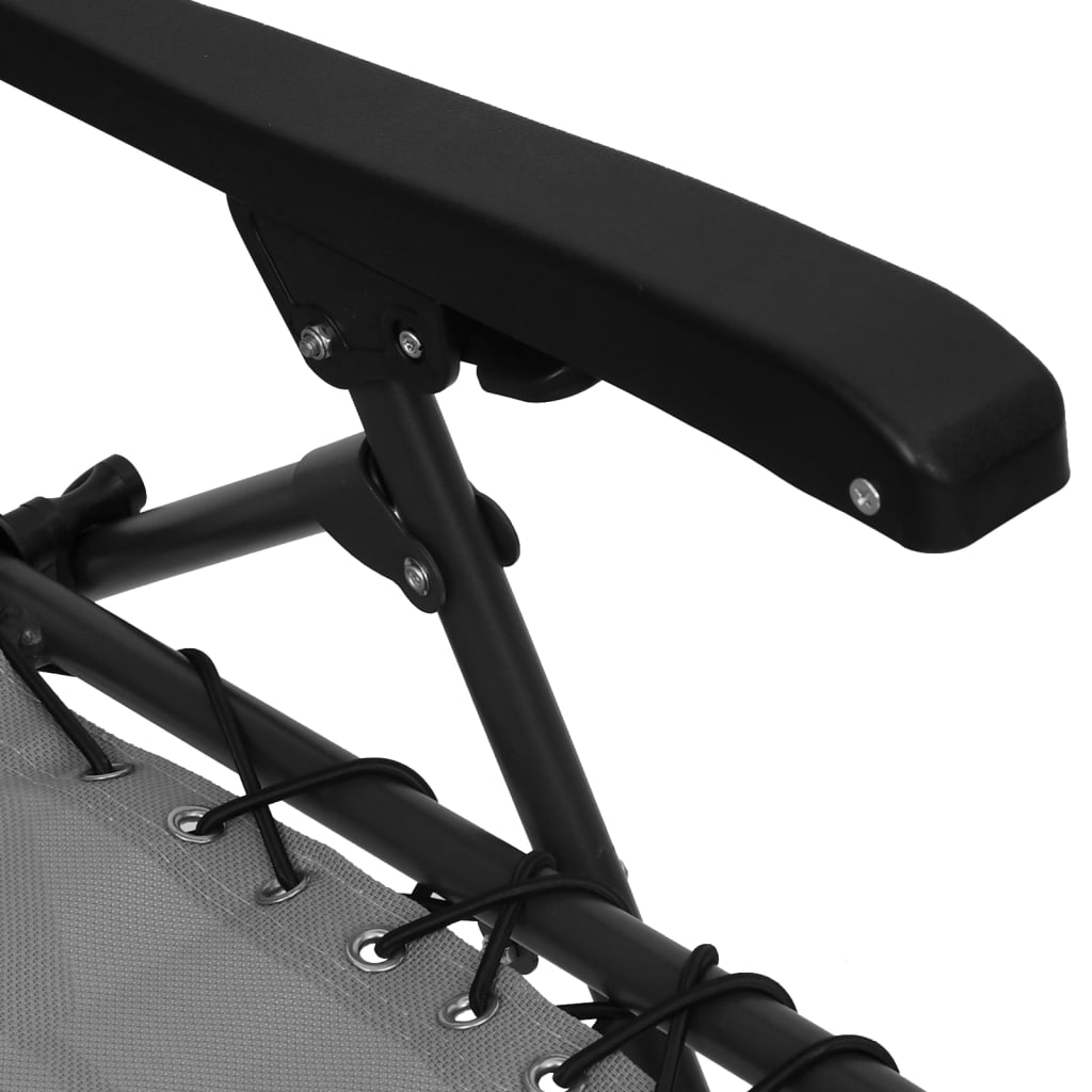 Cadeiras de pátio dobráveis 2 pcs textilene cinzento - Image 11