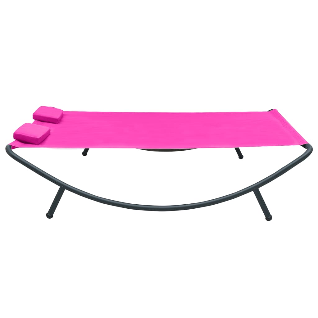 Espreguiçadeira de exterior em tecido cor-de-rosa - Image 3