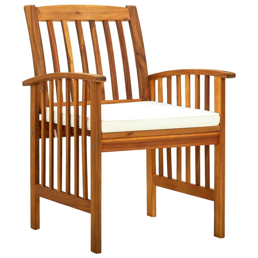 Cadeiras de jantar p/ jardim 2 pcs c/ almofadões acácia maciça - Image 2