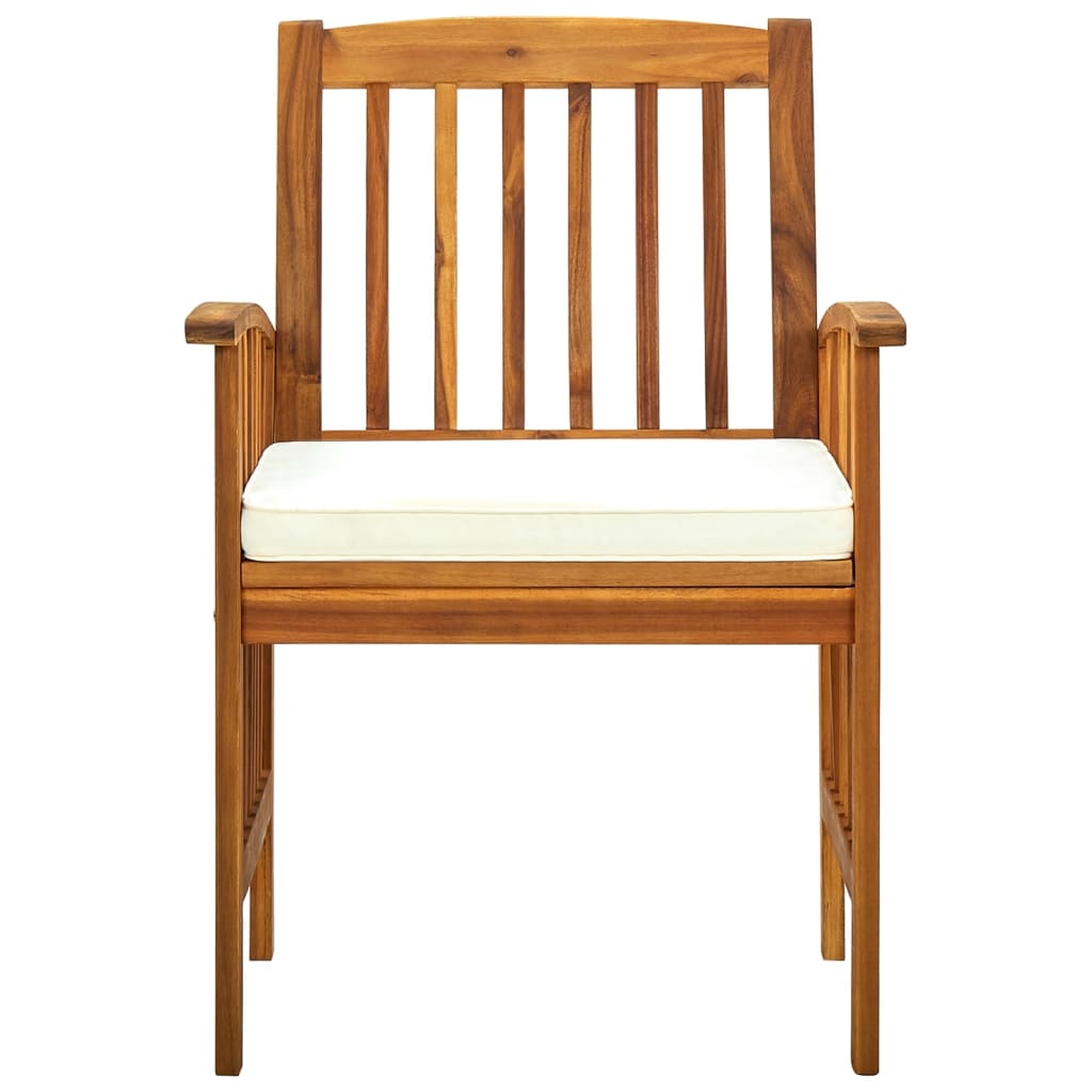 Cadeiras de jantar p/ jardim 2 pcs c/ almofadões acácia maciça - Image 4